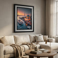"Istanbul at Dusk — Bosphorus Bridge & Ortaköy Mosque | UV Framed Wall Art | 16×20"