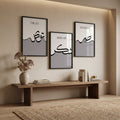 Sabr • Shukar • Tawakkul — 3 Panel Islamic Glass Printed Wall Art | Premium Edition | 18×24 Each