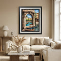 "Mediterranean Dreams — Italian Canal & Stone Arch | UV Framed Wall Art | 16×20"