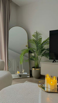 Haven full-length arched mirror with easel stand — Bask Decor Pakistan