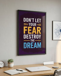 Fear vs Dream — Framed Motivational Wall Art | 8×12