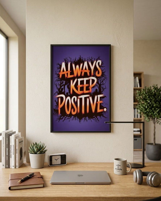 Always Keep Positive — Framed Motivational Wall Art | 8×12
