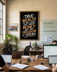 True Wealth — Framed Motivational Wall Art | 8×12