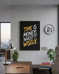 Time Is Money — Framed Motivational Wall Art | 8×12