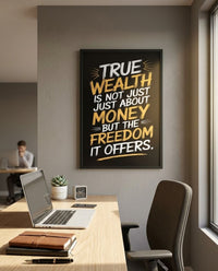 True Wealth — Framed Motivational Wall Art | 8×12