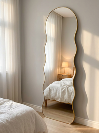 Doremon sculptural full-length mirror in black — Bask Decor Pakistan