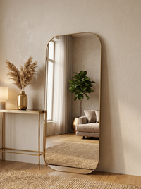 Forma rounded rectangle floor mirror in black — Bask Decor Pakistan