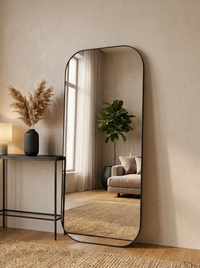 Forma standing mirror in gold finish — Bask Decor Pakistan