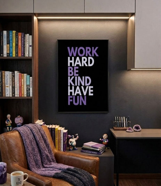 WORK HARD BE KIND | MOTIVATIONAL WALL ART 8×12
